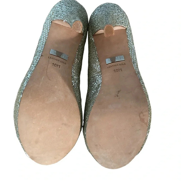 Badgley Mischka Leather Gold Pumps size 10M - Picture 5 of 11